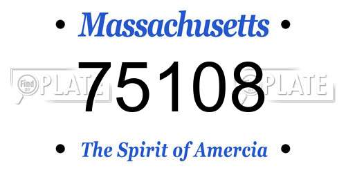 75108 Massachusetts License Plate