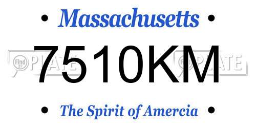 7510KM Massachusetts License Plate