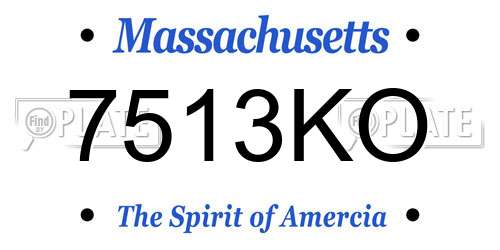 7513KO Massachusetts License Plate