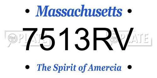 7513RV Massachusetts License Plate