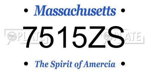 7515ZS Massachusetts License Plate
