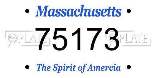 75173 Massachusetts License Plate