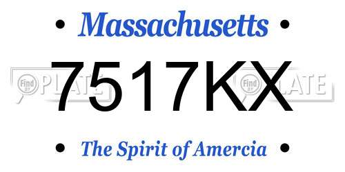 7517KX Massachusetts License Plate