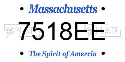 7518EE Massachusetts License Plate