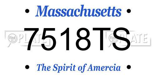 7518TS Massachusetts License Plate