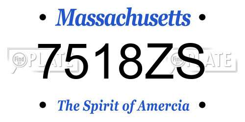 7518ZS Massachusetts License Plate