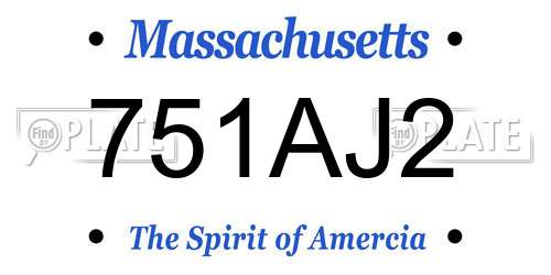 751AJ2 Massachusetts License Plate