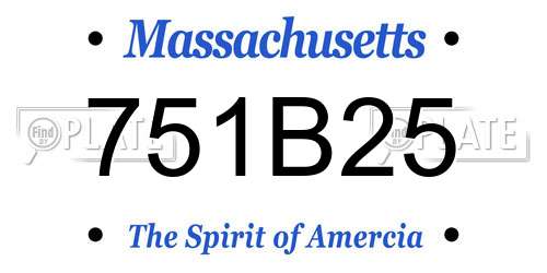 751B25 Massachusetts License Plate