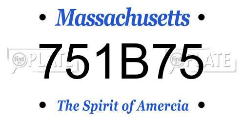 751B75 Massachusetts License Plate