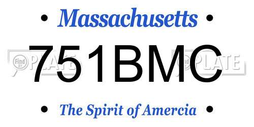 751BMC Massachusetts License Plate