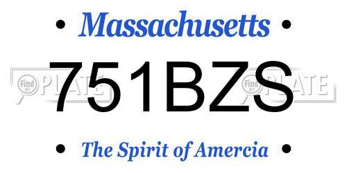 751BZS Massachusetts License Plate