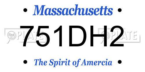 751DH2 Massachusetts License Plate