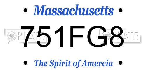 751FG8 Massachusetts License Plate