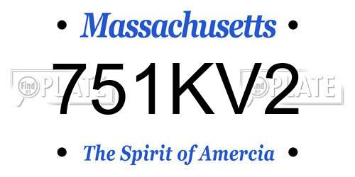 751KV2 Massachusetts License Plate