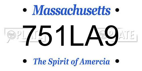 751LA9 Massachusetts License Plate