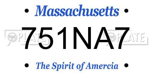 751NA7 Massachusetts License Plate