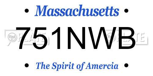 751NWB Massachusetts License Plate