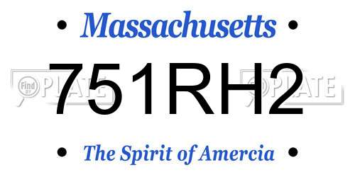 751RH2 Massachusetts License Plate