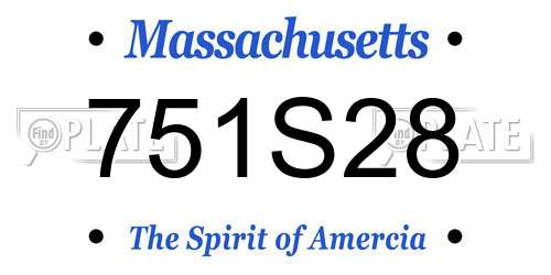 751S28 Massachusetts License Plate