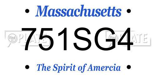 751SG4 Massachusetts License Plate