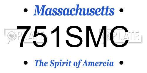 751SMC Massachusetts License Plate