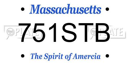 751STB Massachusetts License Plate