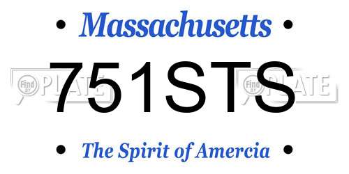 751STS Massachusetts License Plate