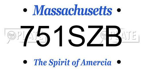 751SZB Massachusetts License Plate