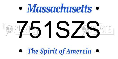 751SZS Massachusetts License Plate