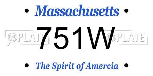 751W Massachusetts License Plate