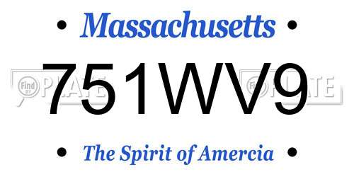 751WV9 Massachusetts License Plate