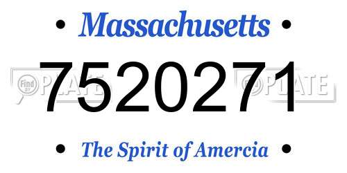 7520271 Massachusetts License Plate