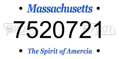 7520721 Massachusetts License Plate