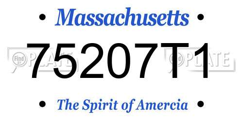 75207T1 Massachusetts License Plate