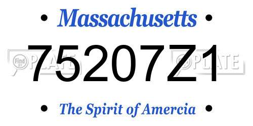 75207Z1 Massachusetts License Plate