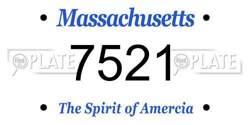 7521 Massachusetts License Plate
