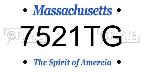 7521TG Massachusetts License Plate