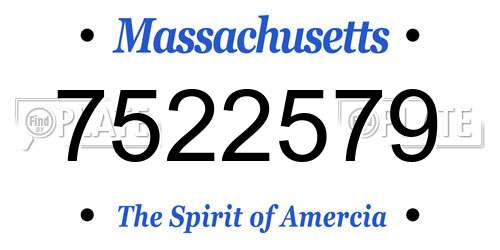 7522579 Massachusetts License Plate