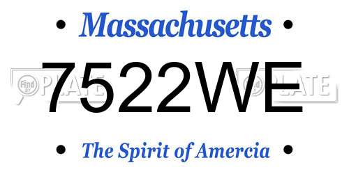 7522WE Massachusetts License Plate