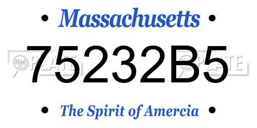 75232B5 Massachusetts License Plate