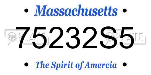 75232S5 Massachusetts License Plate