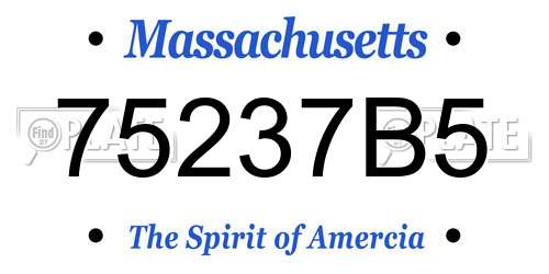 75237B5 Massachusetts License Plate