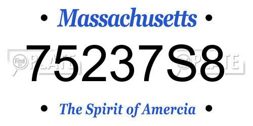 75237S8 Massachusetts License Plate