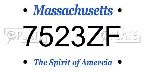 7523ZF Massachusetts License Plate