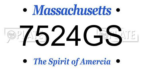 7524GS Massachusetts License Plate