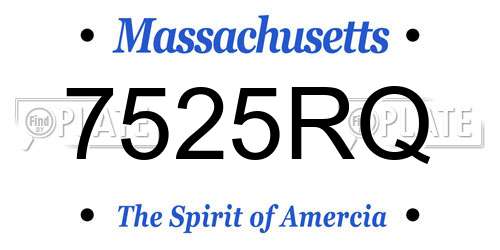 7525RQ Massachusetts License Plate