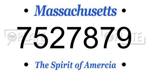 7527879 Massachusetts License Plate