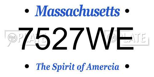 7527WE Massachusetts License Plate