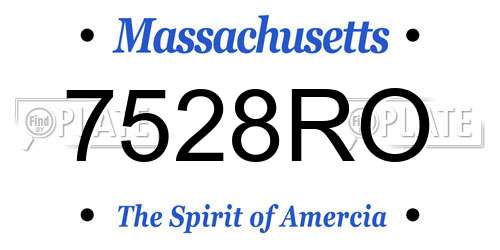 7528RO Massachusetts License Plate