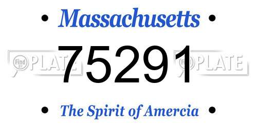 75291 Massachusetts License Plate